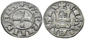 CRUSADERS. Principality of Achaea. Guillaume II de Villehardouin, 1246-1278. Denier Tournois (Billon, 18.5 mm, 0.80 g, 3 h), Glarenza = modern Kyllini...