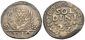 ITALY, Venice. Coinage for Candia (Crete). 1611-1619. 10 Tornesi - 2½ Soldini (Copper, 25.5 mm, 4.69 g, 5 h), Decreed 15 January 1611, 16 July 1615, a...