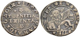 ITALY, Venice. Coinage for Candia (Crete). Giovanni Cornaro, 1624-1630. 60 Tornesi or 4 Soldi (Billon, 30 mm, 6.11 g, 3 h). TOPNEΣIA/ EΞHNTA in two li...