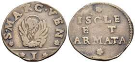 ITALY, Venice. Coinage for the Ionian Islands and the Armed Forces. Circa 1686 and later. Soldo (Copper, 23.5 mm, 3.43 g, 1 h), Decreed 8 February 168...