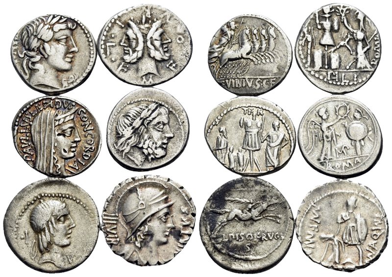 Roman Republican. Circa 1st Century BC. (Silver, 21.93 g). A lot of Six (6) attr...