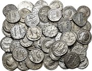ROMAN IMPERIAL. Second part of the 3rd Century. (Billon, 207.00 g). Lot of Sixty One (61) Billon Antoniani from the second half of the 3rd Century; in...