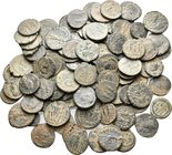 LATE ROMAN IMPERIAL. Circa 4th-5th century AD. (Bronze, 129.00 g). A very interesting lot of One Hundred (100) Bronze Folles of the House of Constanti...
