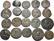 BYZANTINE. Circa 10th-12th Century AD. (Bronze, 203.00 g). A lot of twenty (20) Byzantine bronzes, mostly anonymous and bearing a bust of Christ. Pati...