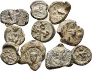 BYZANTINE. Circa 8th-12th Century AD. (Lead, 46.00 g). Lot of Ten (10) small Byzantine lead seals. Some with monograms. Average fine-very fine. Sold a...