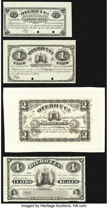 A Quartet of Issues from the Otero y Cia. in Argentina.Crisp Uncirculated. Lot i...