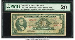 Costa Rica Banco Nacional 100 Colones 21.12.1949 Pick 212a PMG Very Fine 20. 

HID09801242017