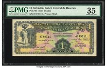 El Salvador Banco Central de Reserva de El Salvador 1 Colon 10.5.1938 Pick 81 PMG Choice Very Fine 35. 

HID09801242017
