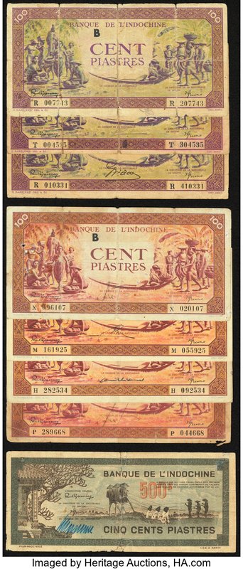 A Circulated Selection from French Indochina. Very Good or Better. Edge wear and...