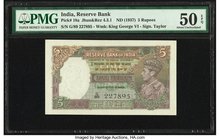 India Reserve Bank of India 5 Rupees ND (1937) Pick 18a Jhun4.3.1 PMG About Uncirculated 50 EPQ. Staple holes at issue.

HID09801242017