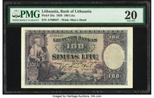Lithuania Bank of Lithuania 100 Litu 1928 Pick 25a PMG Very Fine 20. 

HID09801242017