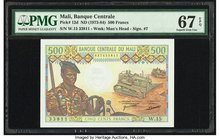 Mali Banque Centrale du Mali 500 Francs ND (1973-84) Pick 12d PMG Superb Gem Unc 67 EPQ. 

HID09801242017