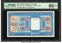 Mauritania Banque Centrale de Mauritanie 1000 Ouguiya 28.11.1974 Pick 7a PMG Gem Uncirculated 66 EPQ S. 

HID09801242017