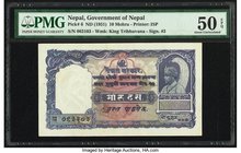 Nepal Government of Nepal 10 Mohru ND (1951) Pick 6 PMG About Uncirculated 50 EPQ. Staple holes at issue.

HID09801242017