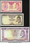 Zambia Bank of Zambia 50 Ngwee; 1; 20 Kwacha ND (1969) Pick 9b; 10a; 13c Choice Crisp Uncirculated. 

HID09801242017