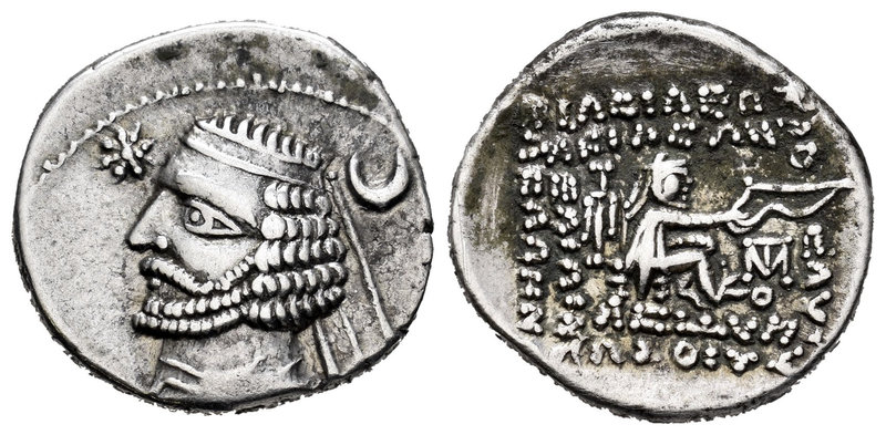 Kingdom of Parthia. Orodes II. Dracma. 57-38 a.C. (Sellwood-47.9). Ag. 3,99 g. C...