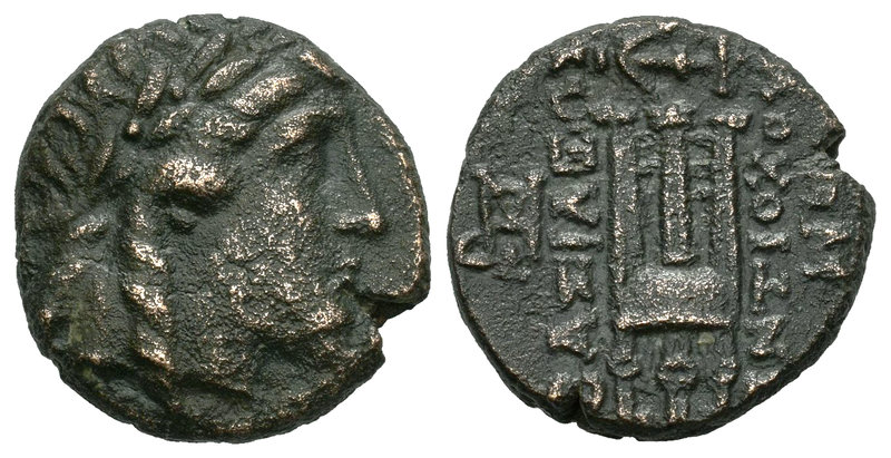 Seleukid Kingdom. Antioco I Soter. AE 18. 280-261 a.C. Rev.: Trípode. Ae. 4,44 g...