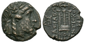 Seleukid Kingdom. Antioco I Soter. AE 18. 280-261 a.C. Rev.: Trípode. Ae. 4,44 g. Choice F. Est...25,00.