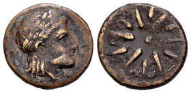 Mysia. AE 17. 350-300 a.C. (Gc-3871). Anv.: Cabeza laureada de Apolo. Rev.: Estrella. Ae. 4,13 g. F. Est...18,00.