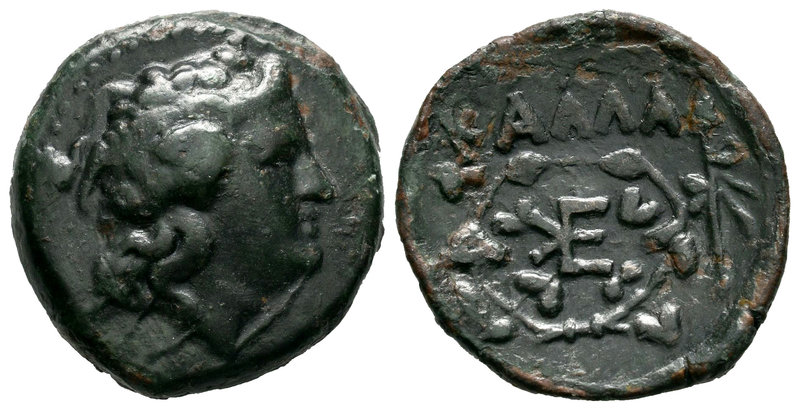 Thrace. AE 23. Mitad del s. III a.C. Kallatis. (Sng Cop-178). Rev.: Monograma de...