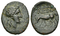 Troas. AE 17. s. III-II a.C. Alexandria. (Gc-4028). Rev.: Caballo pastando a izquierda. Ae. 3,65 g. Almost VF. Est...20,00.
