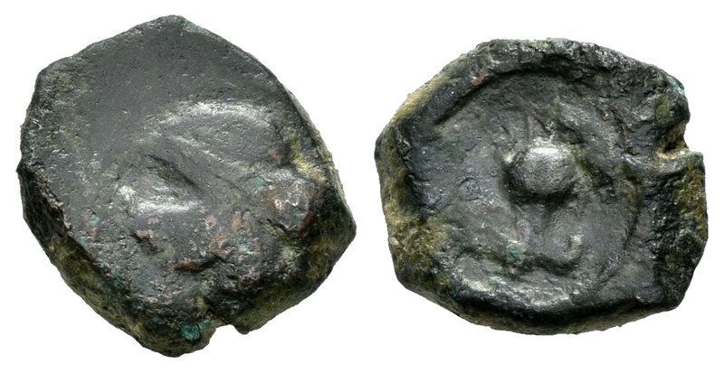 Carthage Nova. 1/4 de calco. 220-215 a.C. Cartagena (Murcia). (Abh-523). Ae. 2,0...
