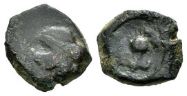 Carthage Nova. 1/4 de calco. 220-215 a.C. Cartagena (Murcia). (Abh-523). Ae. 2,06 g. F. Est...20,00.