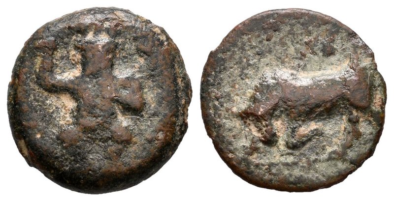 Ebusus. 1/4 calco. 200-100 a.C. Ibiza. (Abh-923). Ae. 2,94 g. F. Est...30,00.