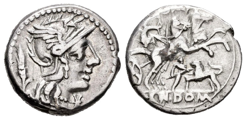 Domitius. Denario. 128 a.C. Rome. (Ffc-680). (Craw-261/1). (Cal-543). Anv.: Cabe...