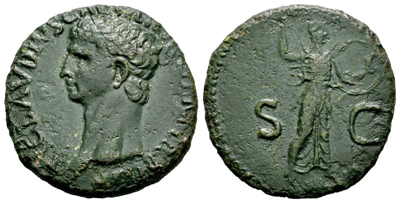 Claudius. As. 41-42 d.C. Rome. (Spink-1861). (Ric-100). Rev.: SC. Minerva avanza...