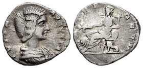 Julia Domna. Denario. 198 d.C. Rome. (Spink-6594). (Ric-566). Ag. 3,25 g. Original luster. Fine. Est...20,00.
