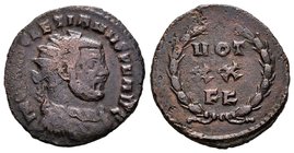Diocletian. Antoniniano. 303 d.C. (Spink-12843). Rev.: VOT / XX / FK, dentro de laúrea. Ae. 3,60 g. Choice F. Est...18,00.