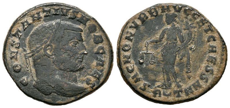 Constantius I. Follis. 305-06. Rome. (Spink-14187). Rev.: SAC MON VRB AVGG ET CA...