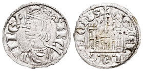 Kingdom of Castille and Leon. Sancho IV (1284-1295). Cornado. Burgos. (Bautista-427 variante). Anv.: Leyenda SARCII en lugar de SANCII. 3 puntos en co...