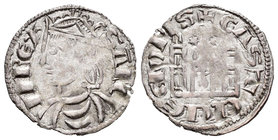 Kingdom of Castille and Leon. Sancho IV (1284-1295). Cornado. Coruña. (Bautista-428.2). Rev.: Estrella a los lado de la cruz y venera antigua en la pu...