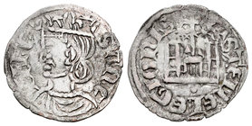 Kingdom of Castille and Leon. Sancho IV (1284-1295). Cornado. (Bautista-435.1). Rev.: Estrella a los lados de la cruz y punto bajo el castillo. Ve. 0,...