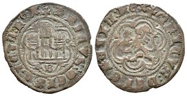 Kingdom of Castille and Leon. Enrique III (1390-1406). Blanca. Burgos. (Bautista-771). Ve. 1,71 g. B bajo el castillo. VF. Est...20,00.
