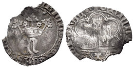 Kingdom of Castille and Leon. Enrique IV (1454-1474). 1/2 real. Toledo. (Bautista-919). Ag. 0,99 g. Con T bajo el castillo. Cospel faltado. Almost VF....