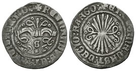 Catholic Kings (1474-1504). 1/2. Sevilla. (Lf-E6.2.9 variante). Ag. 1,49 g. Con S y estrella. Choice VF. Est...90,00.