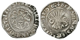 Catholic Kings (1474-1504). 1/2 real. Toledo. (Cal-492). Ag. 1,63 g. Con T surmontada de cruz. Escasa. VF. Est...65,00.