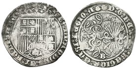 Catholic Kings (1474-1504). 1 real. Burgos. Ag. 3,24 g. Venera en la leyenda de reverso. Almost VF. Est...60,00.