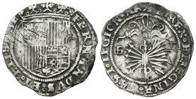 Catholic Kings (1474-1504). 1 real. Sevilla. Ag. 3,49 g. Sin marcas en anverso. Rayas. Choice F. Est...50,00.