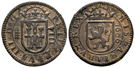 Philip III (1598-1621). 8 maravedís. 1606. Segovia. (Cal-762). (Jarabo-Sanahuja-D222). (Rs-238). Ae. 5,87 g. Acueducto de 4 arcos de 2 pisos. Choice V...