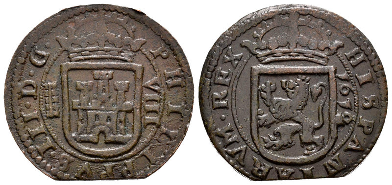 Philip III (1598-1621). 8 maravedís. 1612. Segovia. (Cal-no cita). (Jarabo-Sanah...