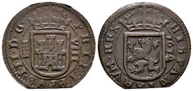 Philip III (1598-1621). 8 maravedís. 1612. Segovia. (Cal-no cita). (Jarabo-Sanahuja-D225). Ae. 5,23 g. Acueducto de 4 arcos de 2 pisos. Choice VF. Est...