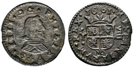 Philip IV (1621-1665). 8 maravedís. 1661. Madrid. Y. (Cal-1420). (Jarabo-Sanahuja-M299). (Rs-426). Ae. 2,12 g. Almost XF. Est...25,00.