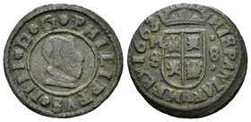Philip IV (1621-1665). 8 maravedís. 1663. Madrid. S. (Cal-1431). (Jarabo-Sanahuja-M423). Ae. 1,78 g. Almost VF. Est...12,00.
