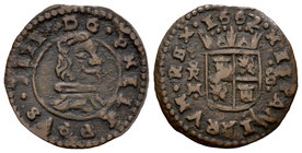 Philip IV (1621-1665). 8 maravedís. 1662. Trujillo. M. (Cal-1640). (Jarabo-Sanahuja-M734). Ae. 1,68 g. Almost VF. Est...12,00.
