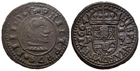 Philip IV (1621-1665). 16 maravedís. 1664. Burgos. R. (Cal-1250). (Jarabo-Sanahuja-M7). Ae. 3,40 g. Almost VF/Choice VF. Est...18,00.