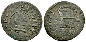 Philip IV (1621-1665). 16 maravedís. 1662. Sevilla. R. (Cal-1567). (Jarabo-Sanahuja-M608). Ae. 3,81 g. Almost VF. Est...10,00.